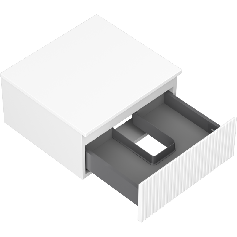 Mexen Rivel dulap baie sub chiuvetă 50 cm cu blat, 1 sertar, canelat, alb mat - 91A20-05023-1-BFC01