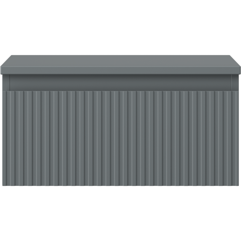 Mexen Rivel fürdőszobai szekrény mosdó alá 50 cm, asztallappal, 1 fiók, bordázott, matt grafit - 91A20-05023-1-BFC66