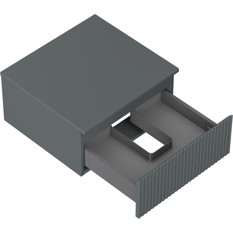 Mexen Rivel dulap baie sub chiuvetă 50 cm cu blat, 1 sertar, canelat, grafit mat - 91A20-05023-1-BFC66