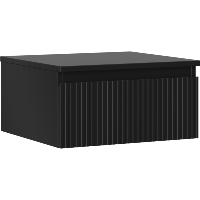 Mexen Rivel dulap baie sub chiuvetă 50 cm cu blat, 1 sertar, canelat, negru mat - 91A20-05023-1-BFC71