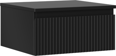 Mexen Rivel fürdőszobai mosdószekrény 50 cm munkalappal, 1 fiók, redőzött, fekete matt - 91A20-05023-1-BFC71