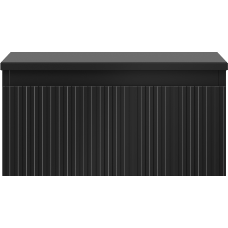 Mexen Rivel dulap baie sub chiuvetă 50 cm cu blat, 1 sertar, canelat, negru mat - 91A20-05023-1-BFC71