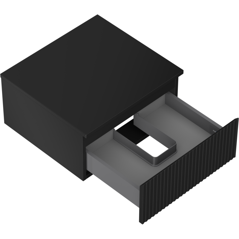 Mexen Rivel dulap baie sub chiuvetă 50 cm cu blat, 1 sertar, canelat, negru mat - 91A20-05023-1-BFC71