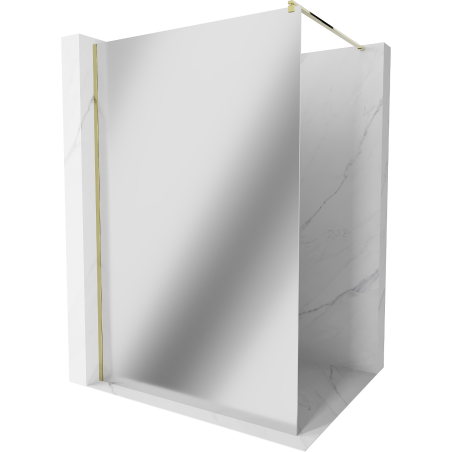 Mexen Kioto panou de duș Walk-in 80 x 200 cm, oglindă 8 mm, auriu - 800-080-101-50-50