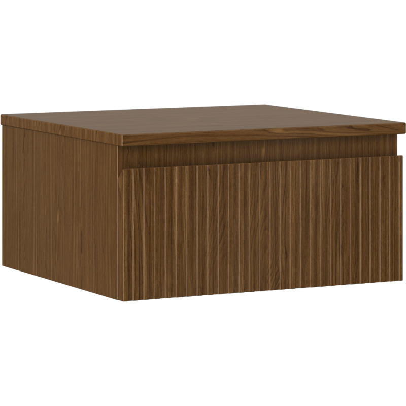 Mexen Rivel dulap baie sub chiuvetă 50 cm cu blat, 1 sertar, canelat, nuc - 91A20-05023-1-BFC86