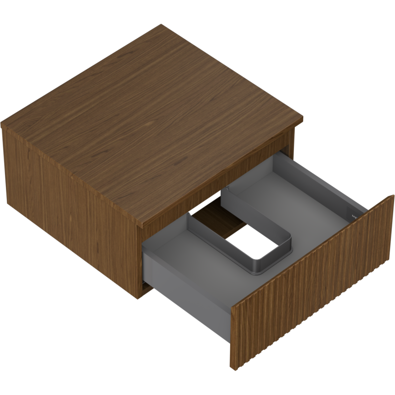 Mexen Rivel dulap baie sub chiuvetă 50 cm cu blat, 1 sertar, canelat, nuc - 91A20-05023-1-BFC86