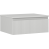 Dulap de baie Mexen Rivel tip mască pentru lavoar 60 cm cu blat, 1 sertar, canelat, gri mat - 91A20-06023-1-BFC62
