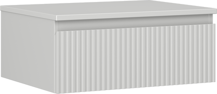 Mexen Rivel fürdőszobai szekrény mosdó alá 60 cm, lappal, 1 fiók, bordázott, szürke matt - 91A20-06023-1-BFC62