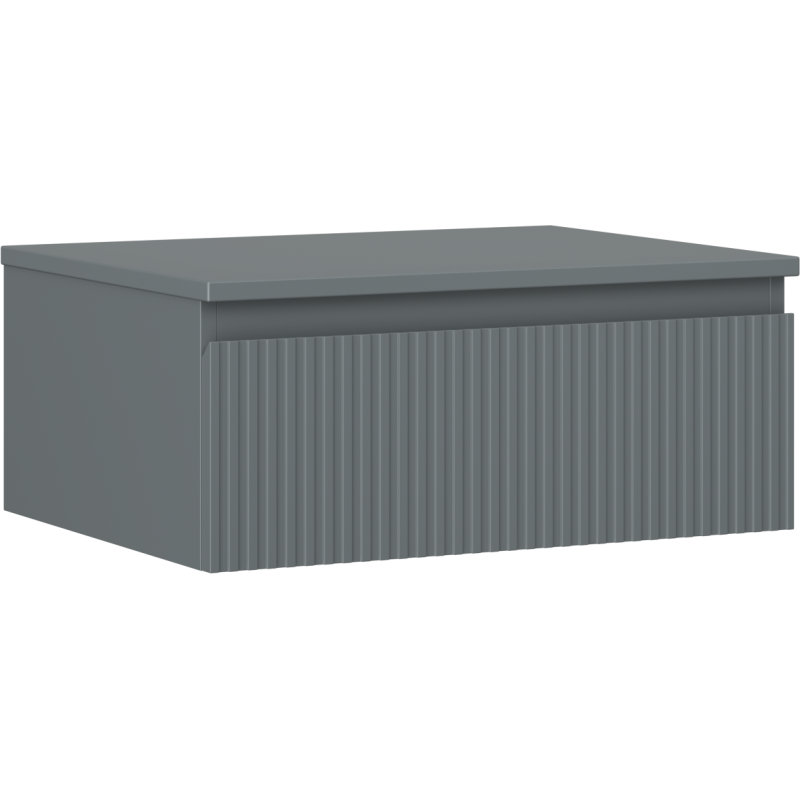 Mexen Rivel fürdőszobai szekrény 60 cm-es mosdó alatti, lappal, 1 fiók, bordázott, grafit matt - 91A20-06023-1-BFC66