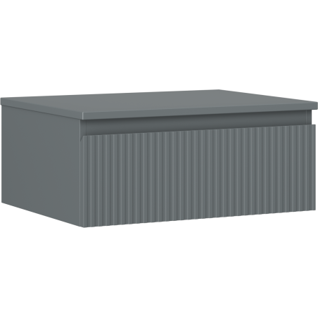 Mexen Rivel fürdőszobai szekrény 60 cm-es mosdó alatti, lappal, 1 fiók, bordázott, grafit matt - 91A20-06023-1-BFC66