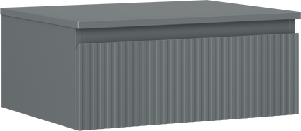 Mexen Rivel fürdőszobai szekrény 60 cm-es mosdó alatti, lappal, 1 fiók, bordázott, grafit matt - 91A20-06023-1-BFC66