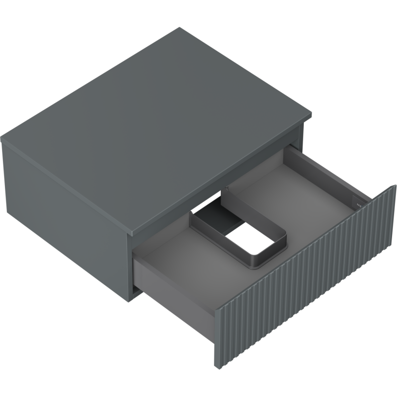 Mexen Rivel dulap de baie sub chiuvetă 60 cm cu blat, 1 sertar, canelat, grafit mat - 91A20-06023-1-BFC66