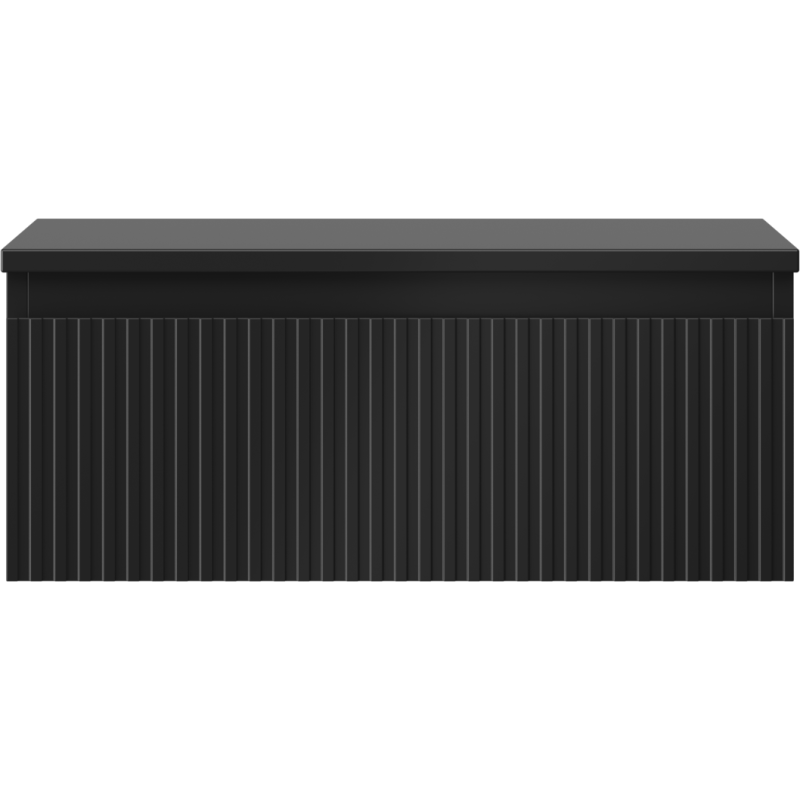 Mexen Rivel dulap de baie sub lavoar 60 cm cu blat, 1 sertar, canelat, negru mat - 91A20-06023-1-BFC71