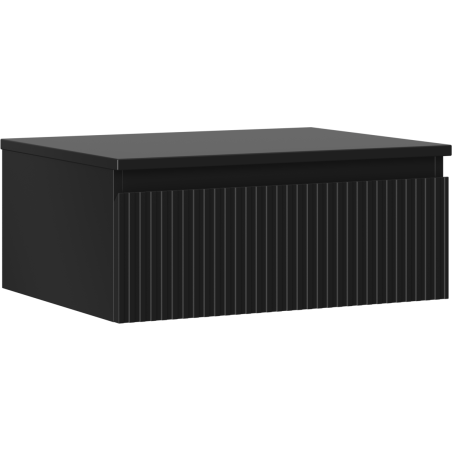 Mexen Rivel dulap baie sub lavoar de 60 cm cu blat, 1 sertar, striat, negru mat - 91A20-06023-1-BFC71