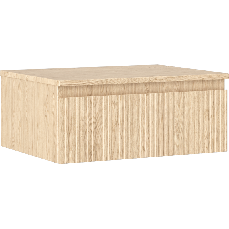 Mexen Rivel dulap baie sub chiuvetă 60 cm cu blat, 1 sertar, canelat, stejar - 91A20-06023-1-BFC81