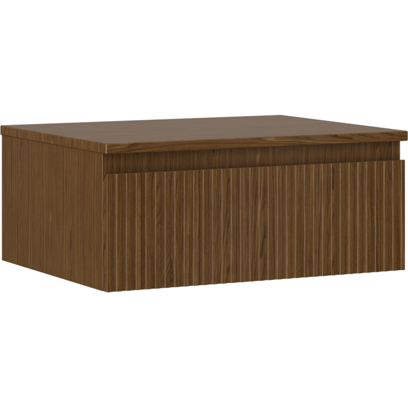 Mexen Rivel dulap de baie sub chiuvetă 60 cm cu blat, 1 sertar, canelat, nuc - 91A20-06023-1-BFC86