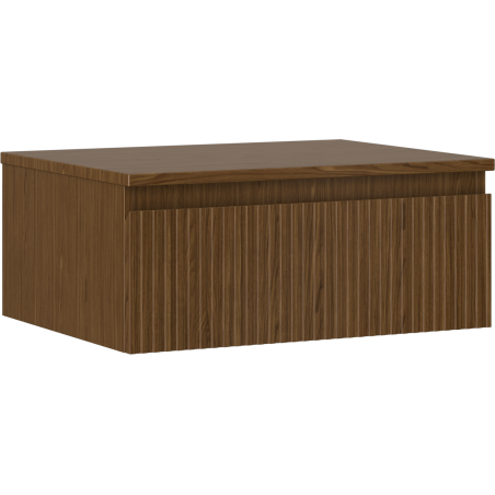 Mexen Rivel dulap de baie sub chiuvetă 60 cm cu blat, 1 sertar, canelat, nuc - 91A20-06023-1-BFC86