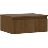 Mexen Rivel dulap de baie sub chiuvetă 60 cm cu blat, 1 sertar, canelat, nuc - 91A20-06023-1-BFC86