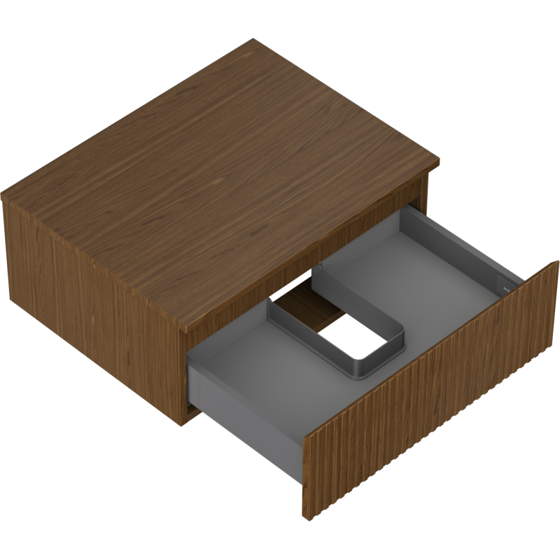 Mexen Rivel dulap baie sub chiuvetă 60 cm cu blat, 1 sertar, structurat, nuc - 91A20-06023-1-BFC86