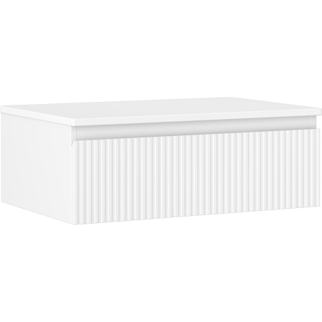 Mexen Rivel dulap baie sub chiuvetă 70 cm cu blat, 1 sertar, canelat, alb mat - 91A20-07023-1-BFC01
