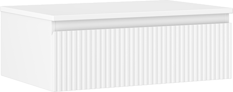 Mexen Rivel dulap baie sub lavoar 70 cm cu blat, 1 sertar, canelat, alb mat - 91A20-07023-1-BFC01