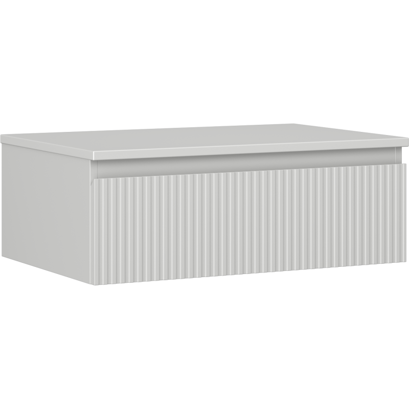 Dulap Mexen Rivel pentru baie sub lavoar, 70 cm cu blat, 1 sertar, fațetat, gri mat - 91A20-07023-1-BFC62