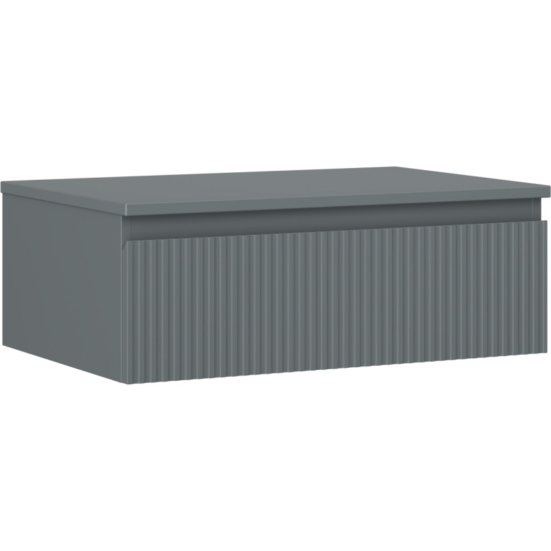 Mexen Rivel 70 cm-es mosdószekrény munkalappal, 1 fiókos, bordázott, grafit matt - 91A20-07023-1-BFC66