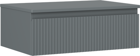 Mexen Rivel dulap baie sub lavoar 70 cm cu blat, 1 sertar, canelat, grafit mat - 91A20-07023-1-BFC66