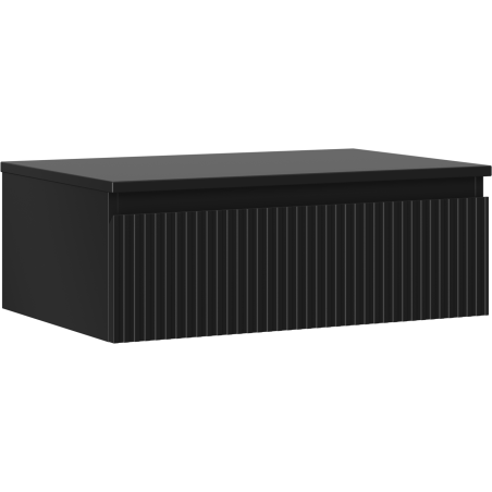 Mexen Rivel dulap baie sub lavoar 70 cm cu blat, 1 sertar, cu nervuri, negru mat - 91A20-07023-1-BFC71