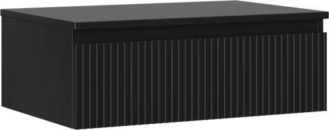 Mexen Rivel dulap baie sub lavoar 70 cm cu blat, 1 sertar, cu nervuri, negru mat - 91A20-07023-1-BFC71