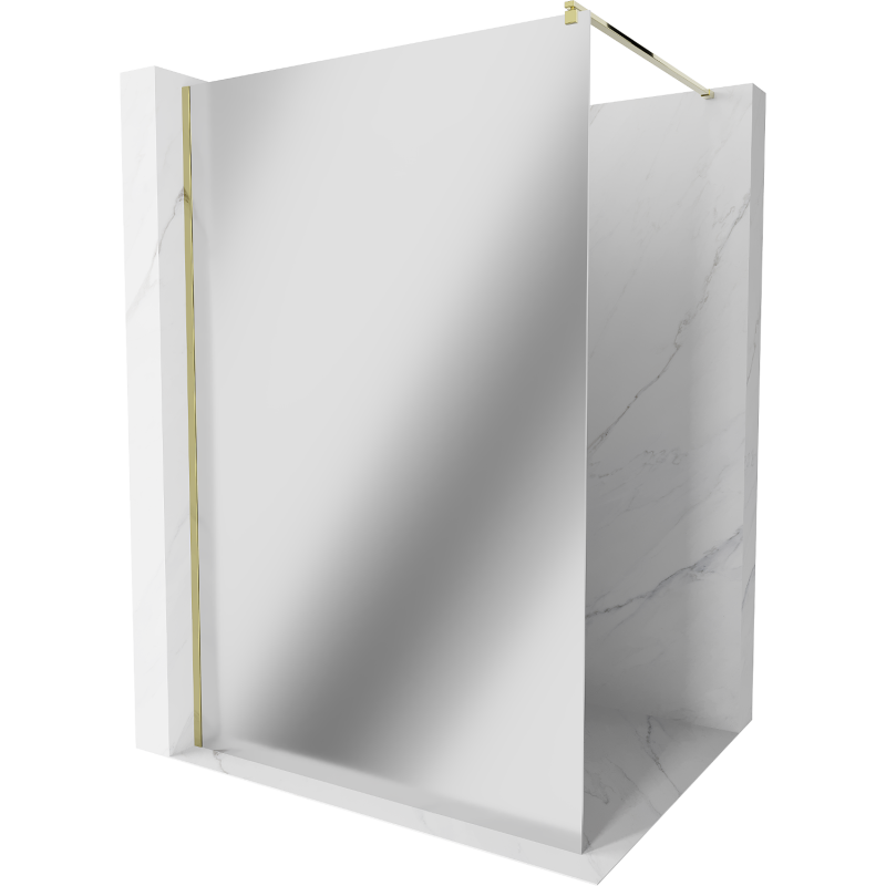 Mexen Kioto perete de duș Walk-in 120 x 200 cm, oglindă 8 mm, auriu - 800-120-101-50-50