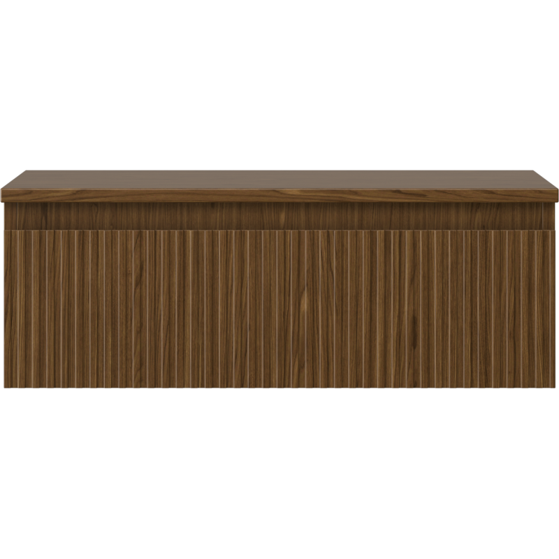 Mexen Rivel dulap baie pentru lavoar 70 cm cu blat, 1 sertar, riflat, nuc - 91A20-07023-1-BFC86