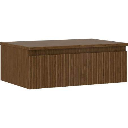 Mexen Rivel dulap baie pentru lavoar 70 cm cu blat, 1 sertar, riflat, nuc - 91A20-07023-1-BFC86