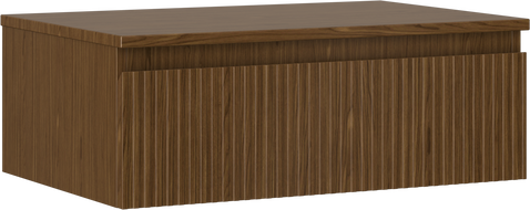 Mexen Rivel dulap baie pentru lavoar 70 cm cu blat, 1 sertar, riflat, nuc - 91A20-07023-1-BFC86