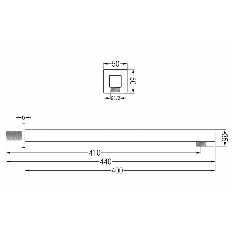 Mexen fali zuhanykar 40 cm króm - 79111-00