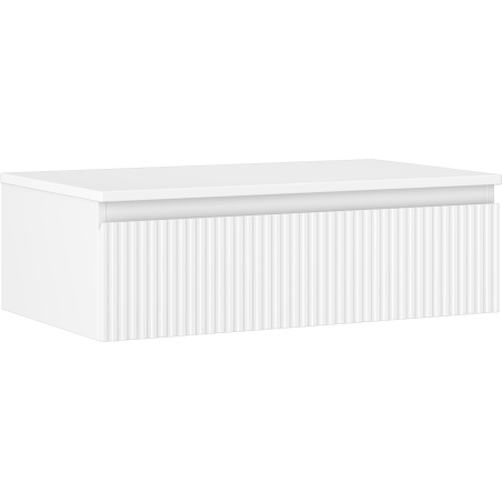 Mexen Rivel dulap baie sub lavoar 80 cm cu blat, 1 sertar, canelat, alb mat - 91A20-08023-1-BFC01