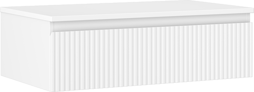 Mexen Rivel dulap baie sub lavoar 80 cm cu blat, 1 sertar, canelat, alb mat - 91A20-08023-1-BFC01