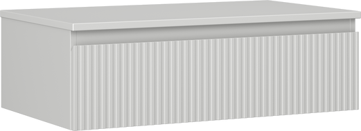 Mexen Rivel fürdőszobai mosdós szekrény 80 cm-es munkalappal, 1 fiókos, barázdált, szürke matt - 91A20-08023-1-BFC62