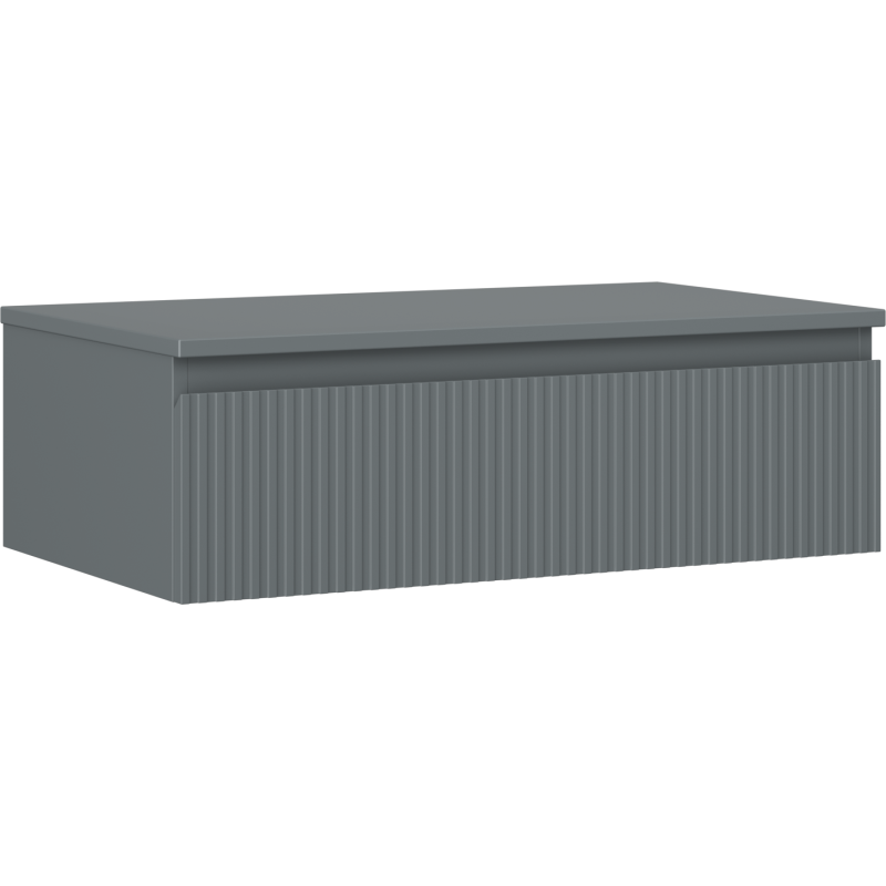 Mexen Rivel dulap baie pentru lavoar 80 cm cu blat, 1 sertar, canelat, grafit mat - 91A20-08023-1-BFC66