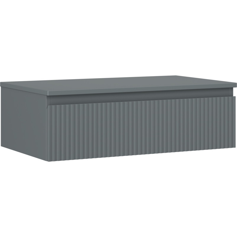 Mexen Rivel dulap baie sub chiuvetă 80 cm cu blat, 1 sertar, canelat, grafit mat - 91A20-08023-1-BFC66