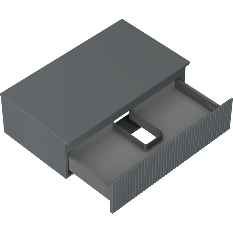 Mexen Rivel dulap baie sub lavoar 80 cm cu blat, 1 sertar, riglat, grafit mat - 91A20-08023-1-BFC66