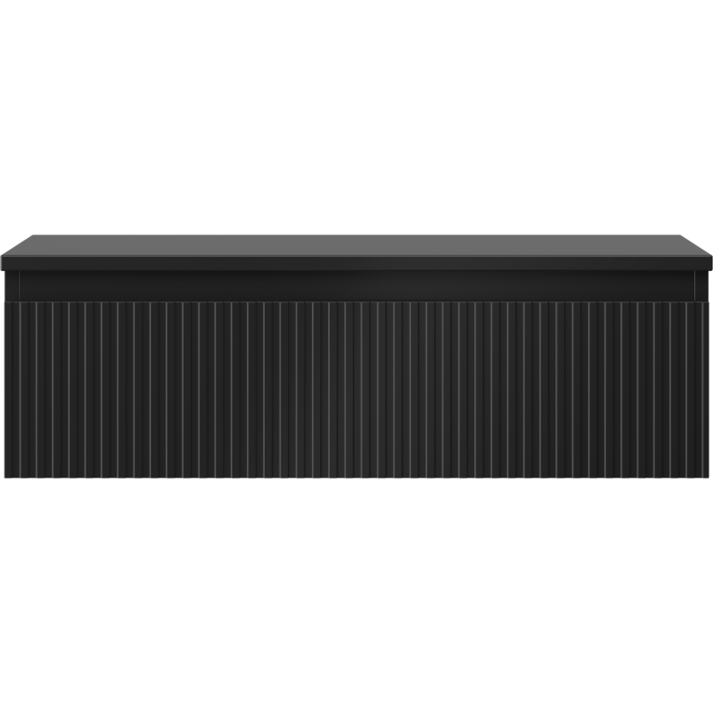 Mexen Rivel dulap baie sub chiuvetă 80 cm cu blat, 1 sertar, canelat, negru mat - 91A20-08023-1-BFC71