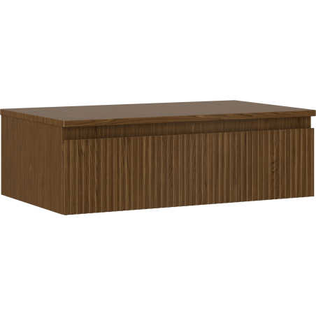 Mexen Rivel fürdőszobai szekrény mosdókagyló alá, 80 cm-es munkalappal, 1 fiók, bordázott, dió - 91A20-08023-1-BFC86