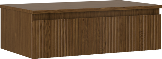 Mexen Rivel fürdőszobai szekrény mosdókagyló alá, 80 cm-es munkalappal, 1 fiók, bordázott, dió - 91A20-08023-1-BFC86