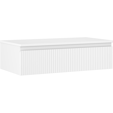 Mexen Rivel dulap baie cu blat, 90 cm, 1 sertar, canelat, alb mat - 91A20-09023-1-BFC01