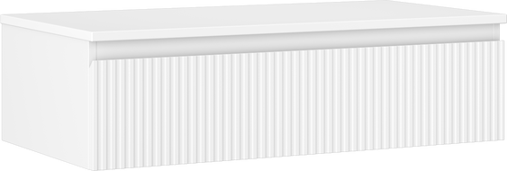 Mexen Rivel dulap baie cu blat, 90 cm, 1 sertar, canelat, alb mat - 91A20-09023-1-BFC01