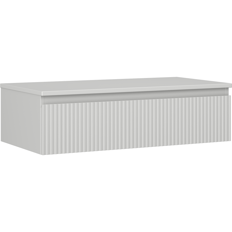 Mexen Rivel dulap baie sub lavoar 90 cm cu blat, 1 sertar, canelat, gri mat - 91A20-09023-1-BFC62