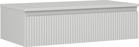 Mexen Rivel dulap baie pentru lavoar 90 cm cu blat, 1 sertar, canelat, gri mat - 91A20-09023-1-BFC62