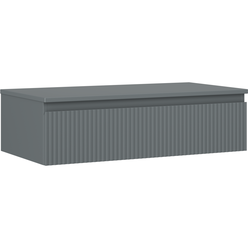 Mexen Rivel 90 cm-es mosdószekrény pulttal, 1 fiókkal, bordázott, grafit matt - 91A20-09023-1-BFC66