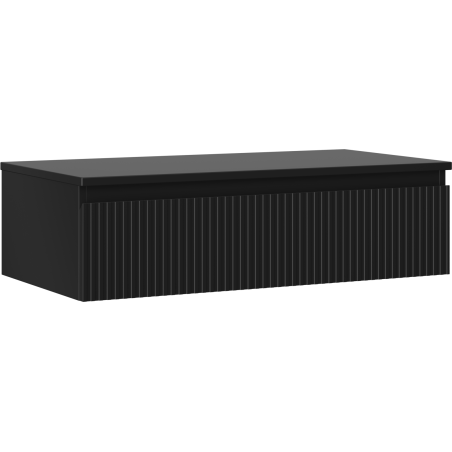 Mexen Rivel 90 cm mosdószekrény pulttal, 1 fiók, bordázott, fekete matt - 91A20-09023-1-BFC71